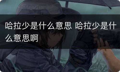 哈拉少是什么意思 哈拉少是什么意思啊