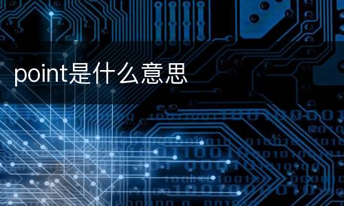 point是什么意思