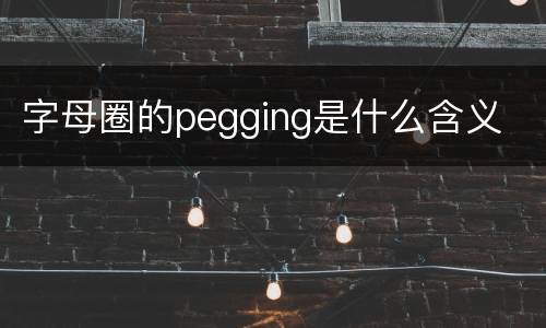 字母圈的pegging是什么含义