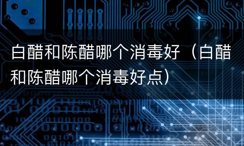 白醋和陈醋哪个消毒好（白醋和陈醋哪个消毒好点）