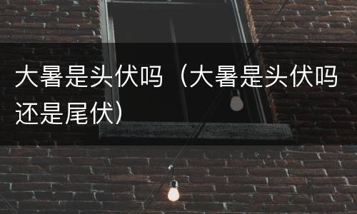 大暑是头伏吗（大暑是头伏吗还是尾伏）