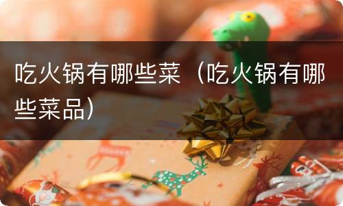 吃火锅有哪些菜（吃火锅有哪些菜品）