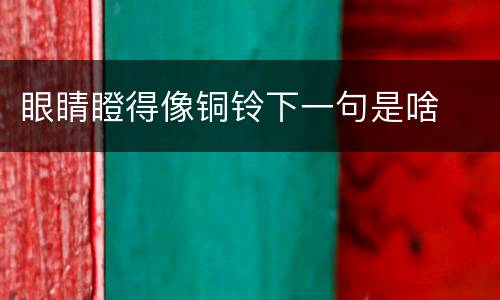 眼睛瞪得像铜铃下一句是啥