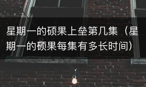 星期一的硕果上垒第几集（星期一的硕果每集有多长时间）