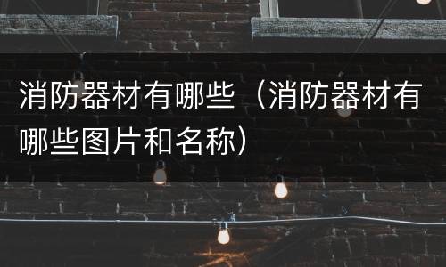 消防器材有哪些（消防器材有哪些图片和名称）