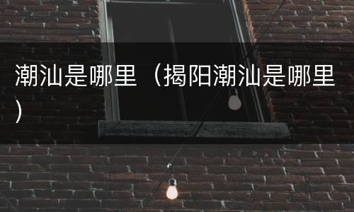 潮汕是哪里（揭阳潮汕是哪里）