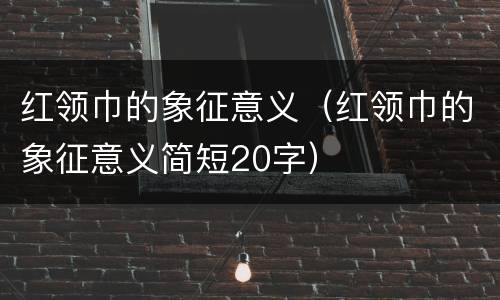 红领巾的象征意义（红领巾的象征意义简短20字）