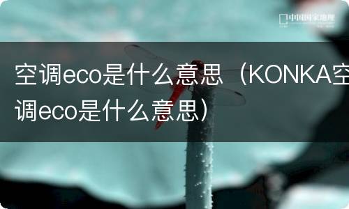 空调eco是什么意思（KONKA空调eco是什么意思）