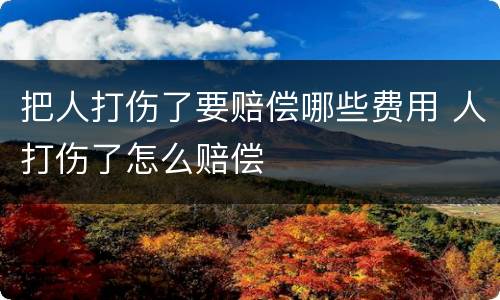 把人打伤了要赔偿哪些费用 人打伤了怎么赔偿