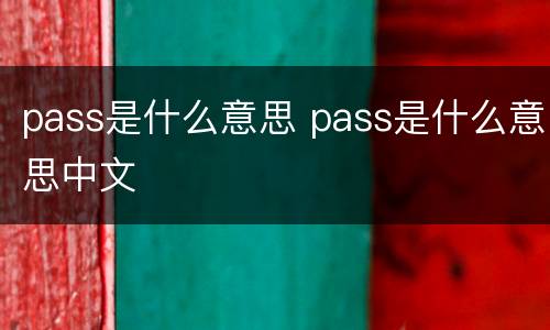 pass是什么意思 pass是什么意思中文
