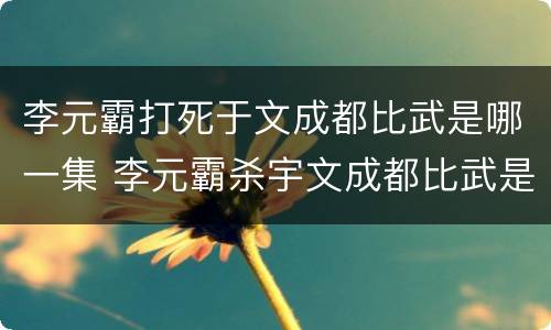李元霸打死于文成都比武是哪一集 李元霸杀宇文成都比武是第几集
