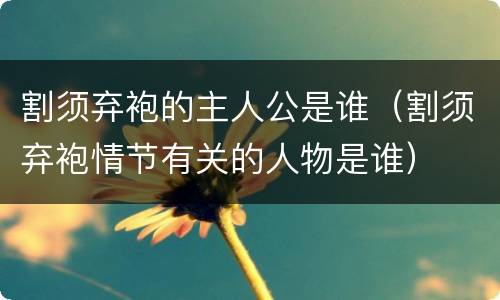 割须弃袍的主人公是谁（割须弃袍情节有关的人物是谁）