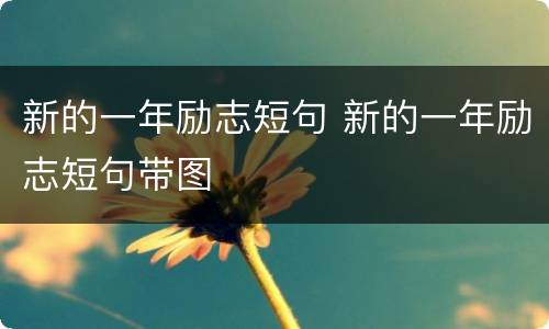 新的一年励志短句 新的一年励志短句带图