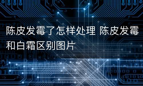 陈皮发霉了怎样处理 陈皮发霉和白霜区别图片