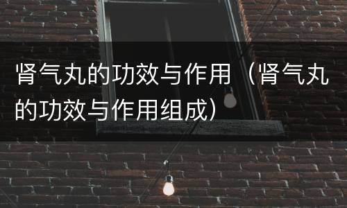 肾气丸的功效与作用（肾气丸的功效与作用组成）
