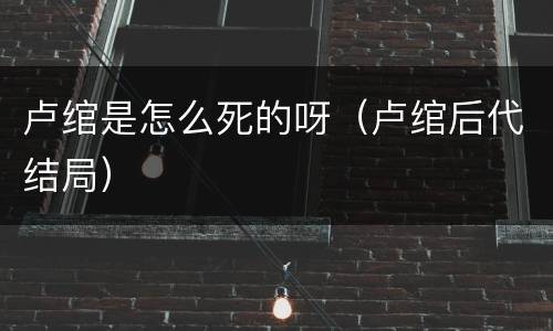 卢绾是怎么死的呀（卢绾后代结局）