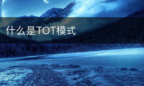 什么是TOT模式
