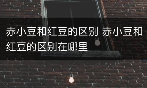 赤小豆和红豆的区别 赤小豆和红豆的区别在哪里