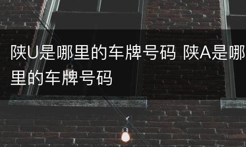 陕U是哪里的车牌号码 陕A是哪里的车牌号码
