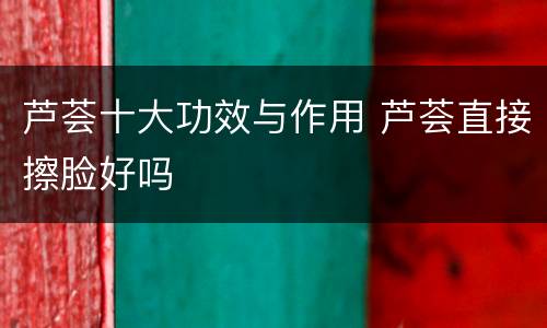 芦荟十大功效与作用 芦荟直接擦脸好吗