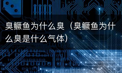 臭鳜鱼为什么臭（臭鳜鱼为什么臭是什么气体）