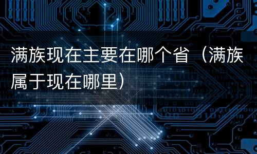 满族现在主要在哪个省（满族属于现在哪里）