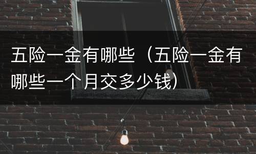 五险一金有哪些（五险一金有哪些一个月交多少钱）