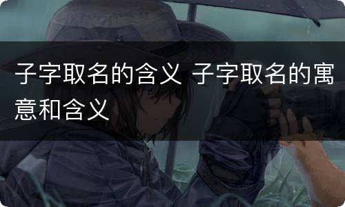 子字取名的含义 子字取名的寓意和含义