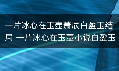 一片冰心在玉壶萧辰白盈玉结局 一片冰心在玉壶小说白盈玉结局