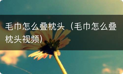 毛巾怎么叠枕头（毛巾怎么叠枕头视频）