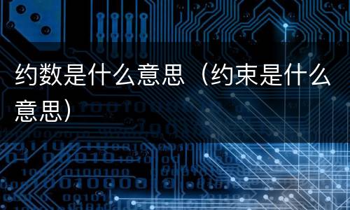 约数是什么意思（约束是什么意思）