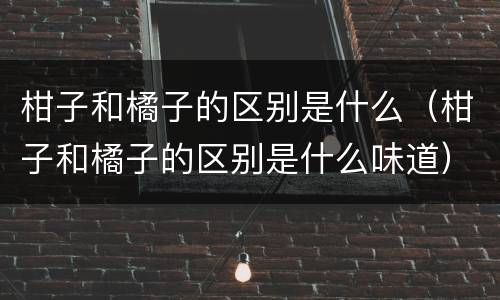 柑子和橘子的区别是什么（柑子和橘子的区别是什么味道）