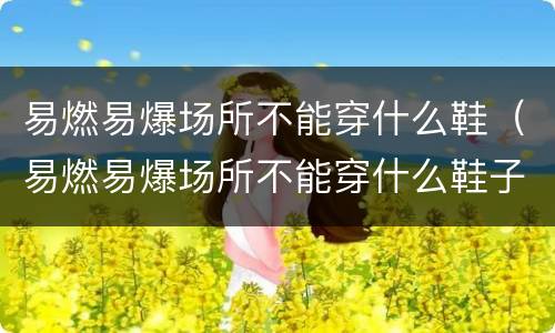 易燃易爆场所不能穿什么鞋（易燃易爆场所不能穿什么鞋子）