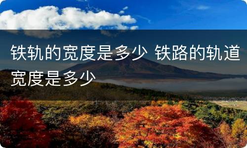 铁轨的宽度是多少 铁路的轨道宽度是多少