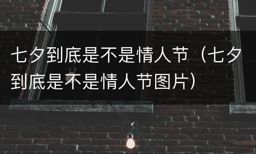 七夕到底是不是情人节（七夕到底是不是情人节图片）