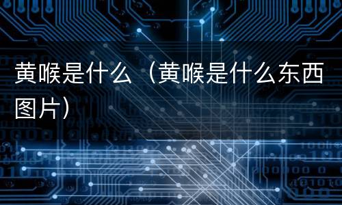 黄喉是什么（黄喉是什么东西图片）