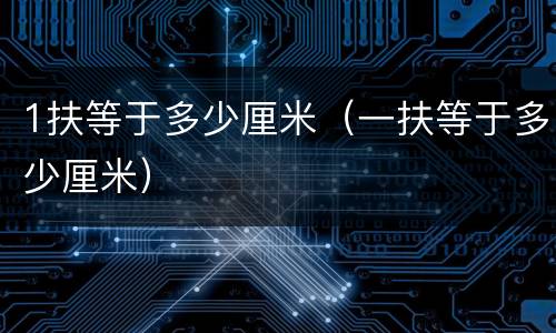 1扶等于多少厘米（一扶等于多少厘米）