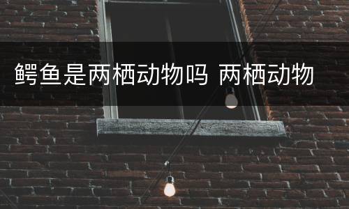 鳄鱼是两栖动物吗 两栖动物