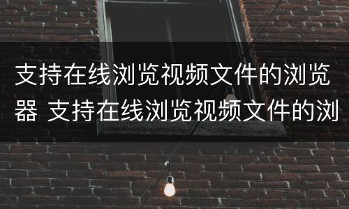 支持在线浏览视频文件的浏览器 支持在线浏览视频文件的浏览器叫什么