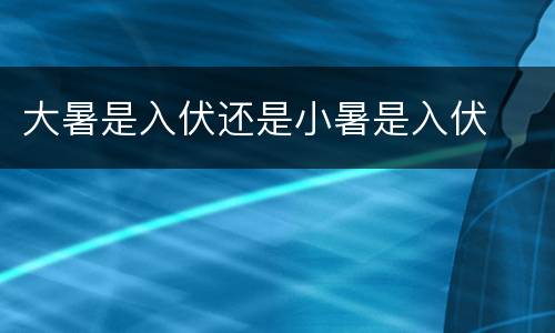 大暑是入伏还是小暑是入伏