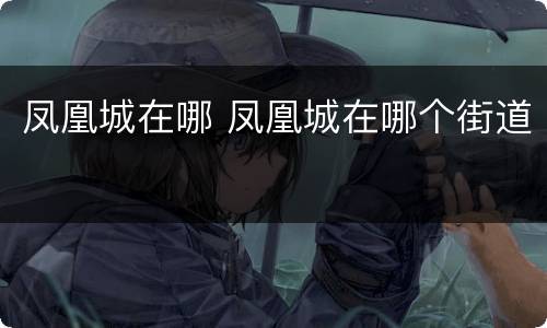 凤凰城在哪 凤凰城在哪个街道