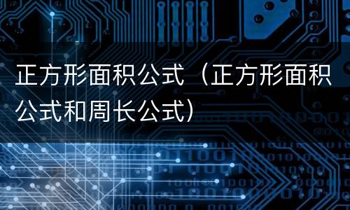 正方形面积公式（正方形面积公式和周长公式）