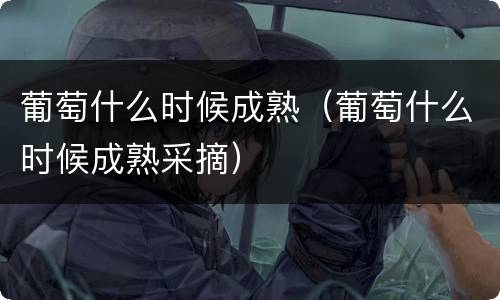 葡萄什么时候成熟（葡萄什么时候成熟采摘）