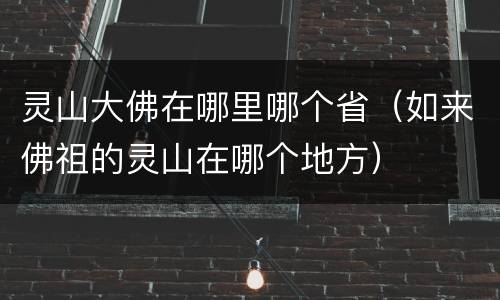 灵山大佛在哪里哪个省（如来佛祖的灵山在哪个地方）