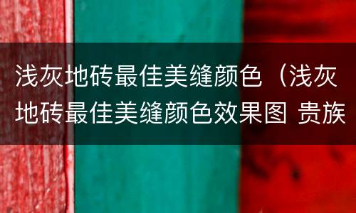 浅灰地砖最佳美缝颜色（浅灰地砖最佳美缝颜色效果图 贵族）