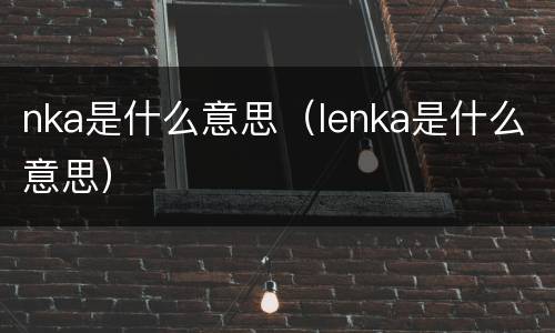 nka是什么意思（lenka是什么意思）