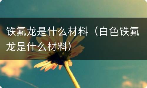 铁氟龙是什么材料（白色铁氟龙是什么材料）