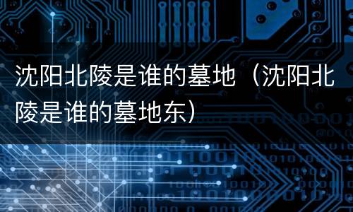 沈阳北陵是谁的墓地（沈阳北陵是谁的墓地东）