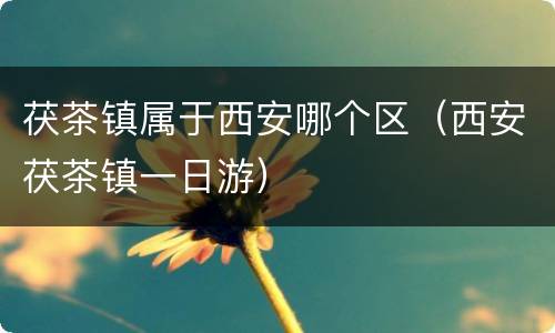 茯茶镇属于西安哪个区（西安茯茶镇一日游）