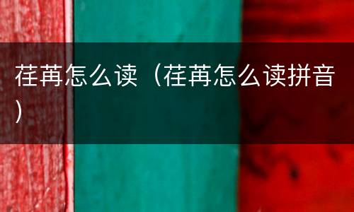 荏苒怎么读（荏苒怎么读拼音）